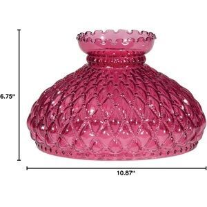 Quilted Glass Lamp Shade 10” in Cranberry